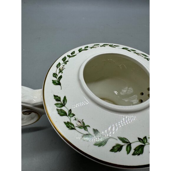 Vintage cameo rose Porcelain Teapot Floral Gold Accents White Roses Design READ - Picture 6 of 16